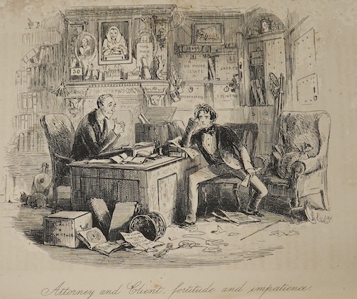 Dickens, Charles - Bleak House. First Edition. pictorial engraved and printed titles, frontis and 38 plates (by H.K.Browne); old half calf and marbled boards, gilt extra decorated panelled spine with red label, marbled e